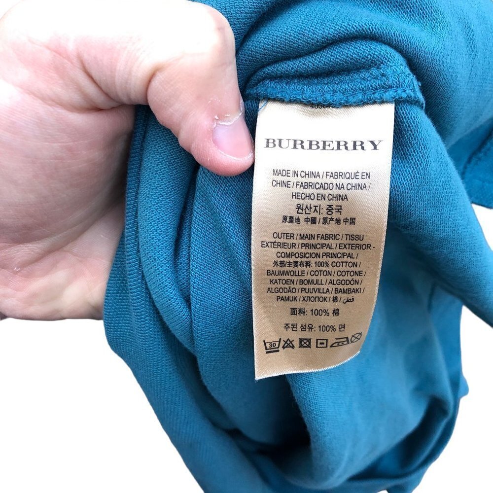 VINTAGE Burberry Brit Shirt Polo Button Up Blue - Picture 5 of 6